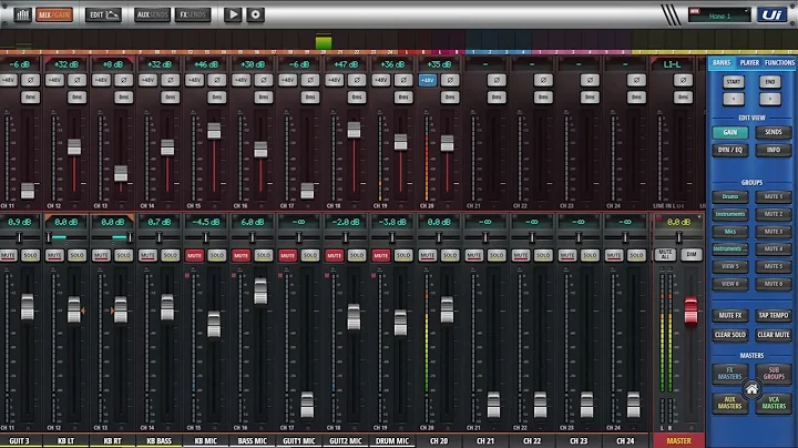 Soundcraft Ui24R Master EQ and Feedback Suppression