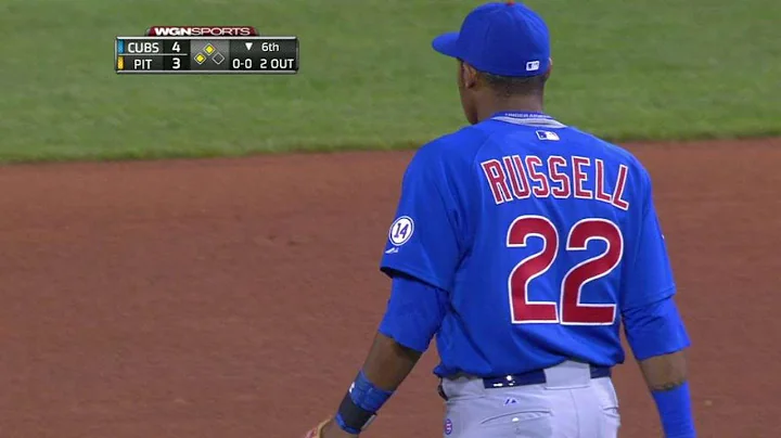 CHC@PIT: Russell records first putout on high chopper