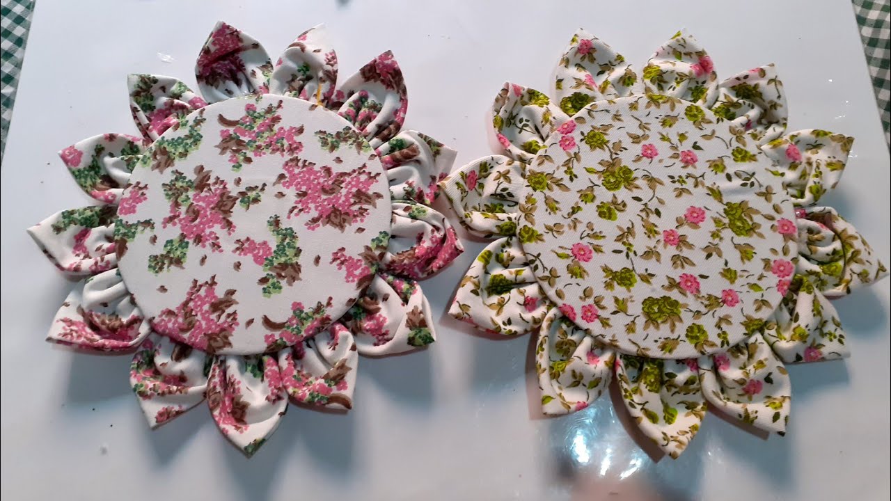 Reciclando CDS Descanso pra panela em tecidos. @Tânia Multi Art's