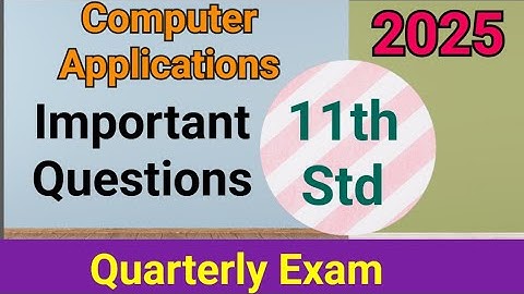 11th Std - Computer Applications | Quarterly Exam - Important Questions