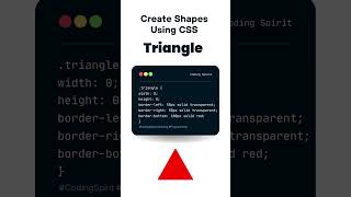 Learn CSS by Creating Shapes | Draw Triangle Using CSS | Ep. 3 #shorts