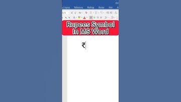 Rupees Symbol In MS Word
