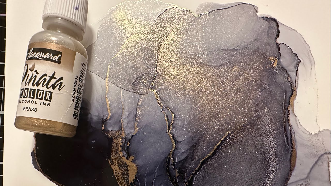 Alcohol Ink Art 🖤💫 - Piñata Brass