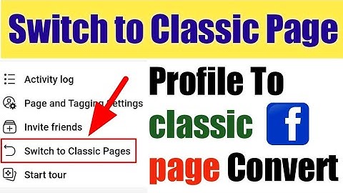 How to switch Back to Classic Facebook Page | Profile Type Page To Classic Page Convert (2023)