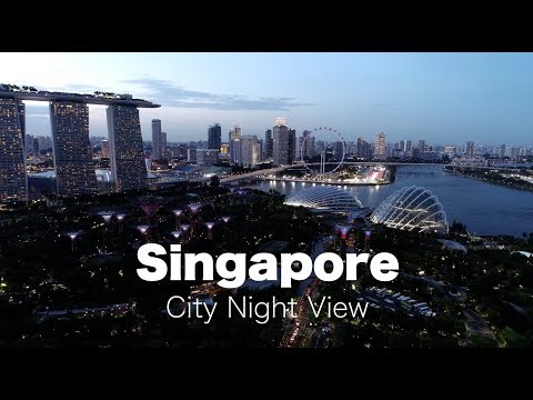 SINGAPORE NIGHT AERIAL [4K Cinematic]