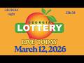 GEORGIA NIGHT Lottery LIVE RESULTS Cash 3 Cash 4 Cash Pop Update March 12 2026