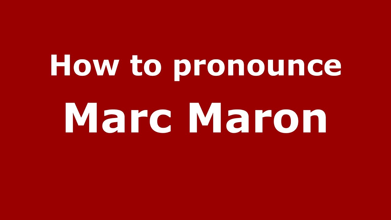 How to pronounce Marc Maron (American English/US)  PronounceNames.com