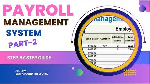 How to create Payroll Management System in Excel Part-2  | How to make payroll management system