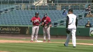 IronPigs' McGuiness singles in a run