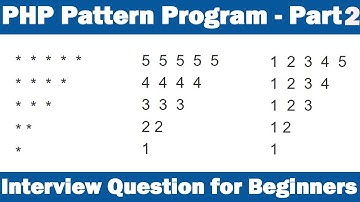PHP Pattern Program - Part2 | Interview Question for Beginners
