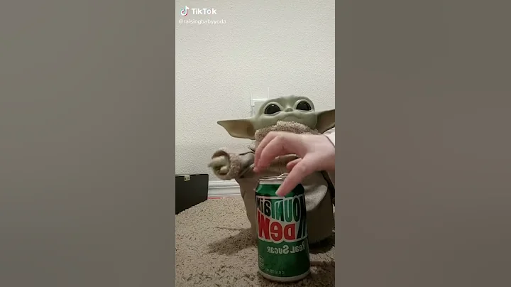 Baby Yoda likes his mountain dew