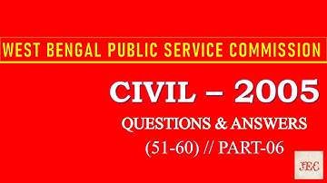 WBPSC Civil Engineering 2005 Questions and Answers of Part-6. WBPSC Questions Solve in Bangla.