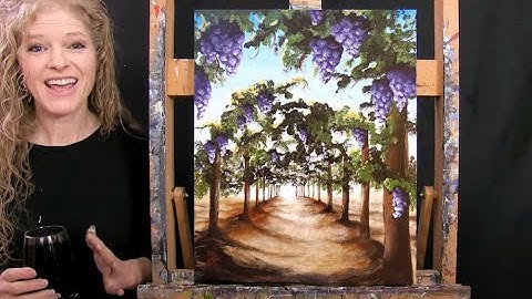Learn How to Paint VINEYARD ALLEYWAY with Acrylic - Fun Paint & Sip at Home - Step by Step Tutorial