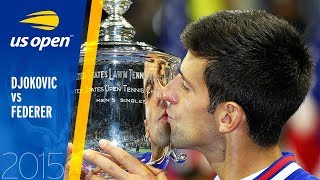 Re-live the entire us open 2015 final as novak djokovic defeated roger
federer 6-4, 5-7, 6-4. start of match: :23 end first set: 34:18
secon...