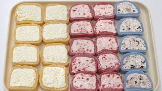 Soft and Chewy Cheese Ice Cream Mochi Squares! 3 Flavors