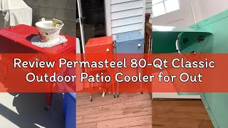 Review Permasteel 80-Qt Classic Outdoor Patio Cooler for Outside, Beverage Rolling Cooler Bar Cart w