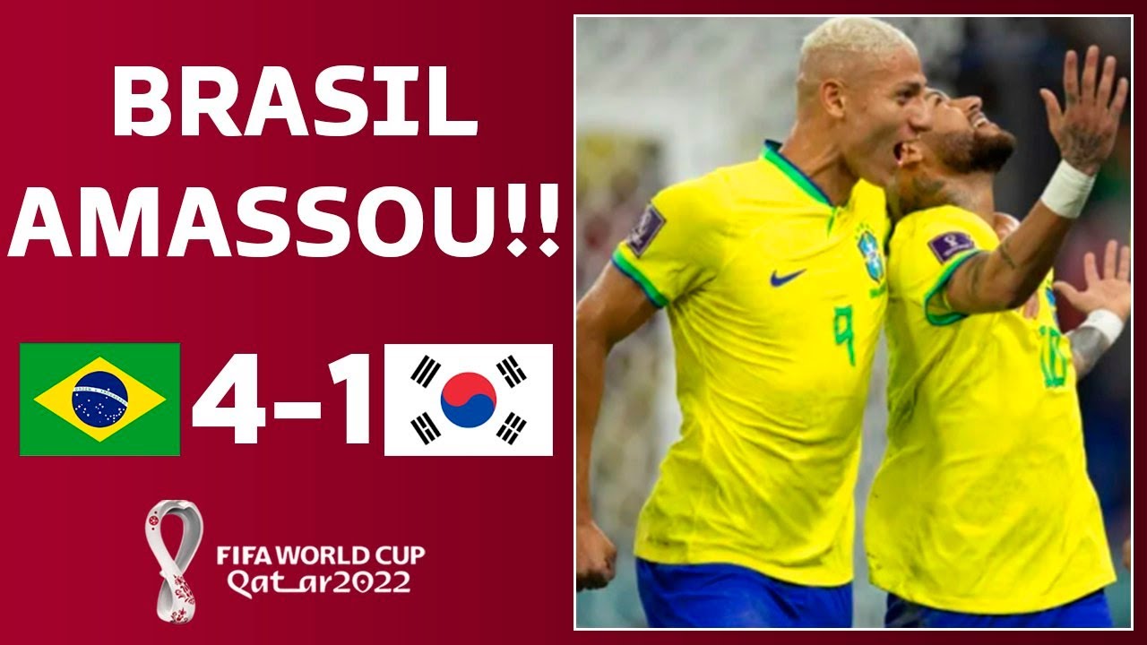 Brasil 4 x 1 Coreia do Sul 🏆 Copa do Mundo Catar 2022 ⚽ melhores