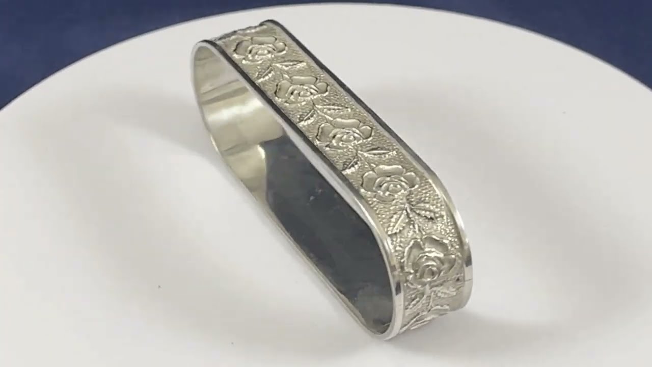 Vintage Handcrafted S. Kirk & Son Rose Design Sterling Silver Napkin Ring