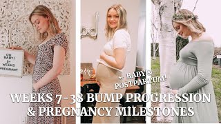 MY PREGNANCY JOURNEY /Belly Growth Progression & Milestones, Weeks 738 + Baby & Postpartum, FTM 2VC