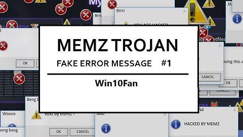 MEMZ Trojan Fake Error Message | #1