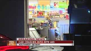 Car smashed into Rite Aid