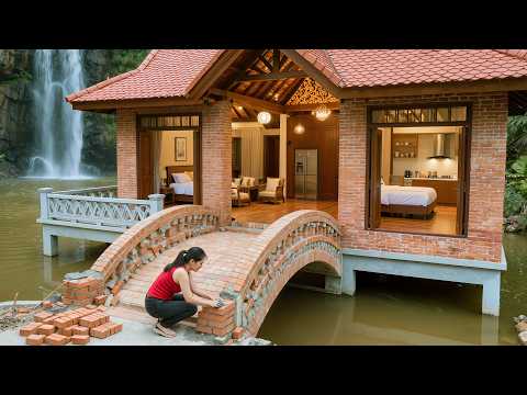 The young woman transformed a deep muddy pond into her dream villa in just 400 days.| by @LýPhúcNhi