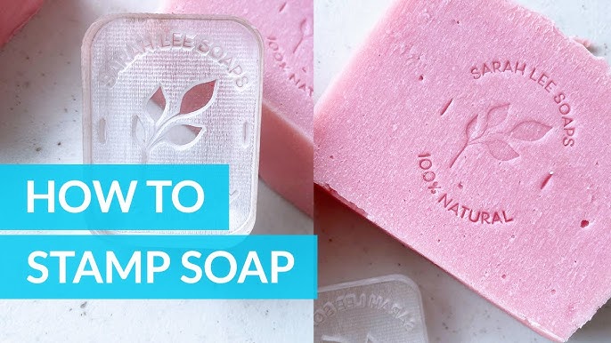 Stamping soap with homemade epoxy acrylic stamp 