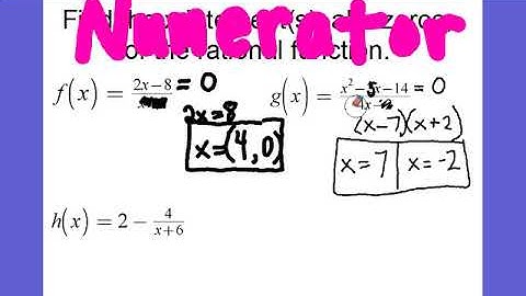 Find x-intercepts of rational functions