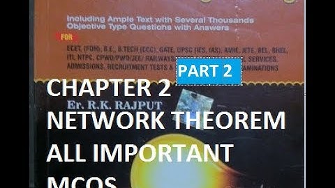 NETWORK THEOREM !! RK RAJPUT MCQs !! PART 2