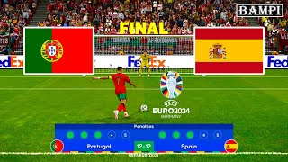 Portugal vs Spain / Penalty Shootout / UEFA Euro 2024 Final / Ronaldo vs Spain / PES Gameplay PC