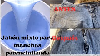 Jabón líquido potencializado para ropa con manchas, yo te enseño cómo hacerlo , muy efectivo