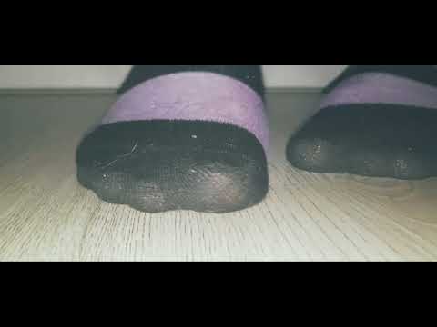 Squishing a Micro Under Black/Purple Knee Highs