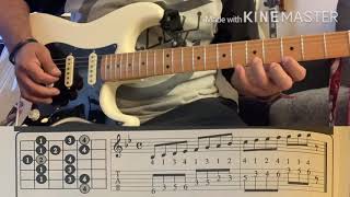 Bb major scale lesson with tabs and metronome  100 bpm