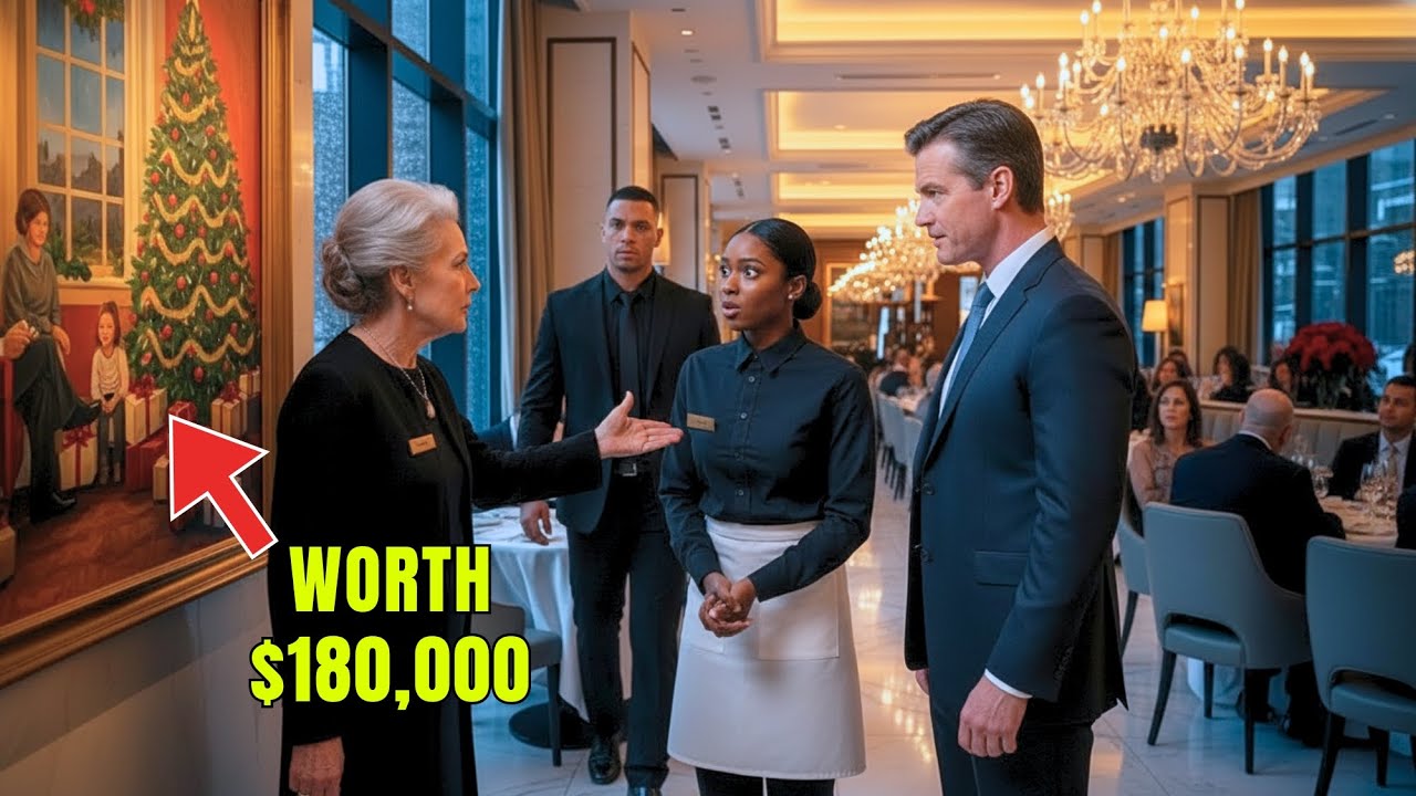 "Sir, That Painting Belongs To Me" Waitress Said-She Was Taken Away Until A Billionaire Stand For..