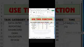 Use Time Function in Excel ⏰ #excel #spreadsheetmagic #exceltips #computereducation #exceltricks