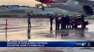 Remains of World War II veteran escorted home to Iowa Falls