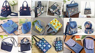 : 9 DIY Denim and Printed Fabric Bags | Old Jeans Ideas | Compilation | Upcycle Crafts | Bag Tutorial