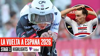 Beaten by 0.09 seconds 😳 La Vuelta a España 2026 Stage 1 Highlights