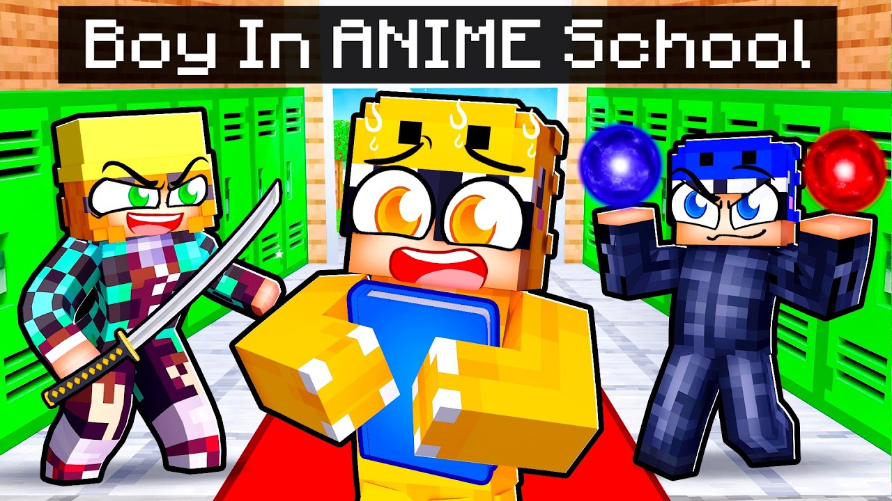 ONE BOY in a ANIME ONLY School in Minecraft!