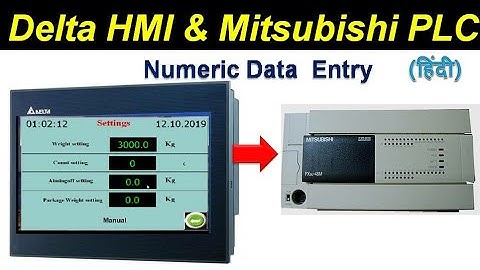 delta hmi programming tutorial |  Numeric Data Entry |  Delta HMI to Mitsubishi PLC | Hindi