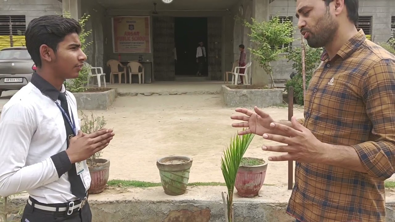 Teacher taking interview in English