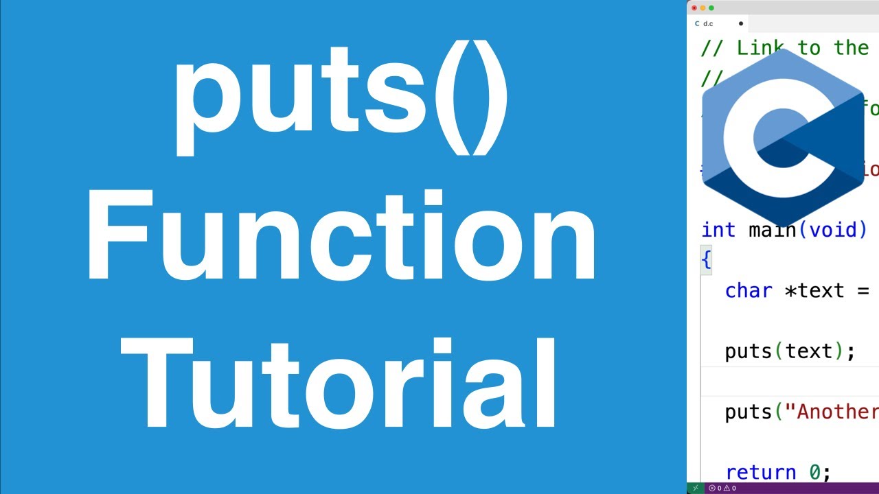 Puts Function C Programming Tutorial YouTube Puts Function C Programming Tutorial YouTube