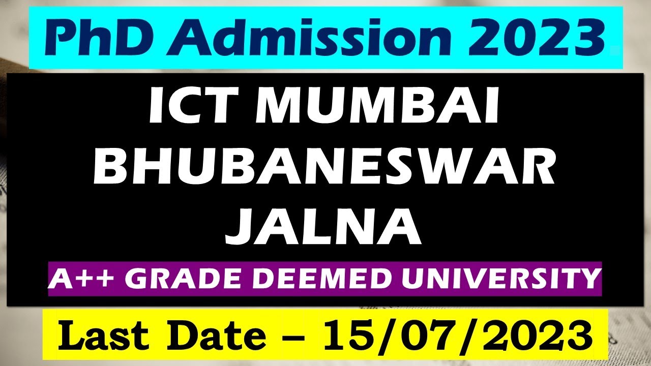 ict mumbai phd application form 2023