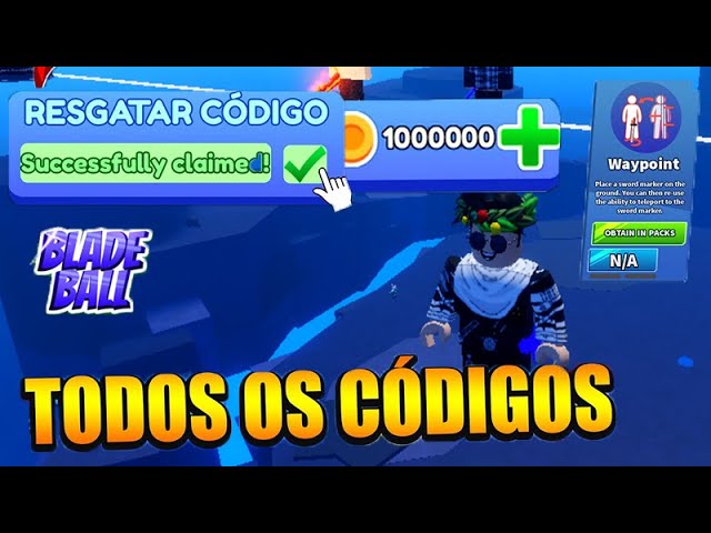 TODOS OS CÓDIGOS + NOVO CÓDIGO DO BLADE BALL *SWORD GRÁTIS