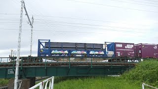 2019/06/09 JR貨物 東風強い安間川橋りょうから午後の貨物列車5本