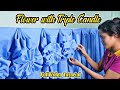 Flower with triple candle full tutorial table skirting design ideatable tabledecor diy