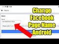 How to Change Facebook Page Name in Android Mobile Phone 2024