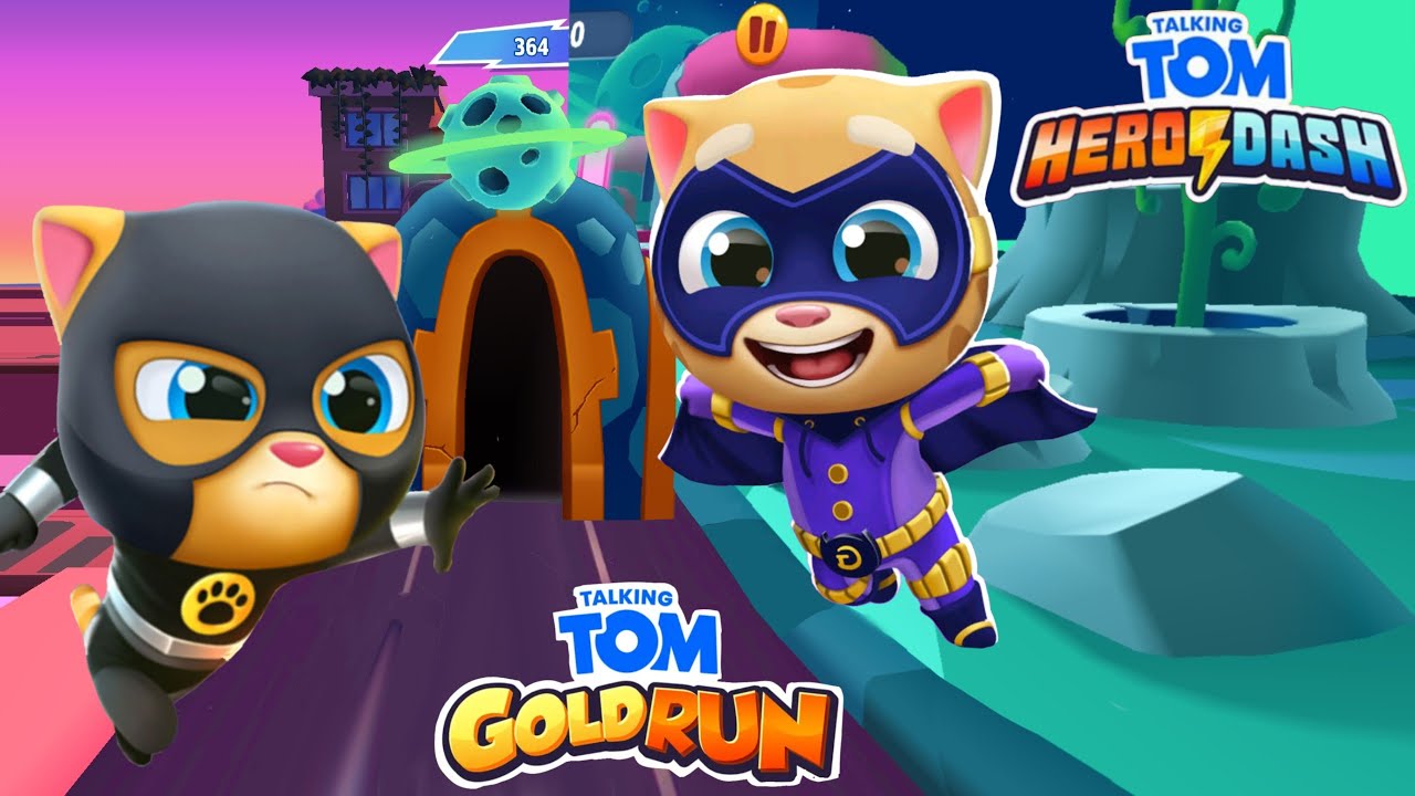 alking Tom Gold Run vs Talking Tom Hero Dash - Midnight Ginger vs Super Ginger // in Wacky Planet 🎃🛸