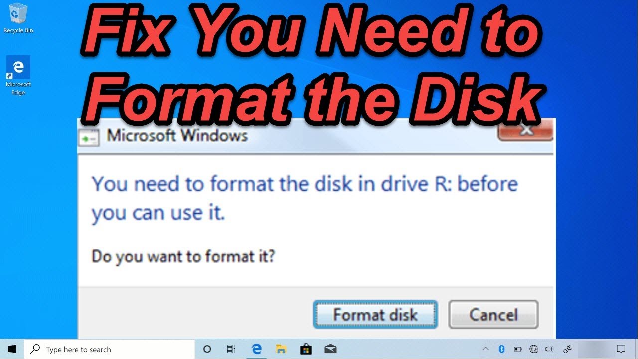 Fix You Need to Format the Disk before You Can Use It - YouTube