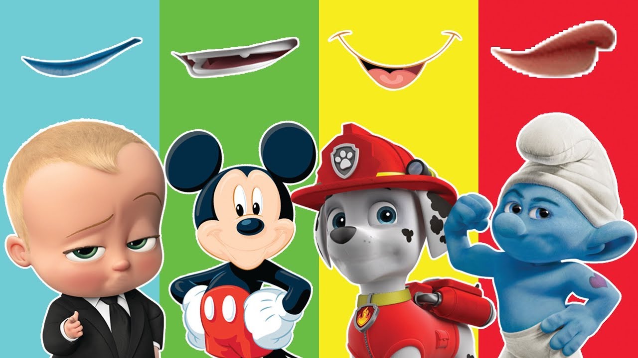 Wrong Mouth Paw Patrol Mickey Mouse Boss Baby Smurfs Finger Family Song And Learn Colors